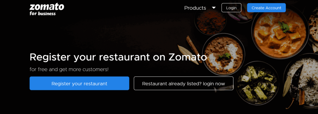 Register your restaurant on zomato