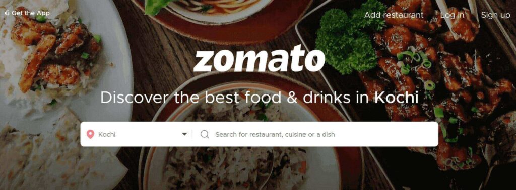Go to the official website of Zomato